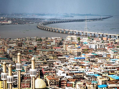 Lagos city architecture and coastal view