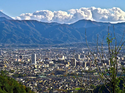 Kofu mountain landscape and valley